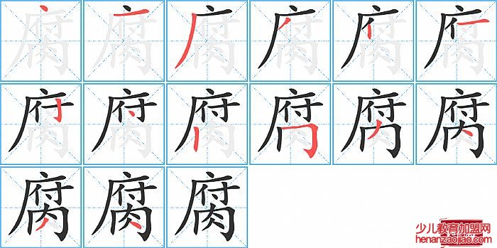 腐的笔顺、笔画