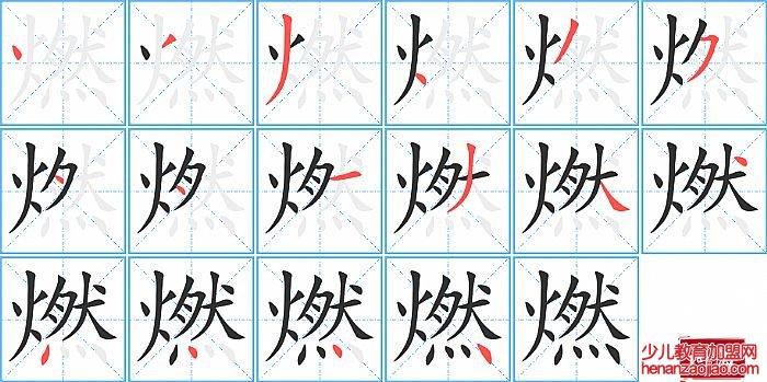 燃的笔顺、笔画