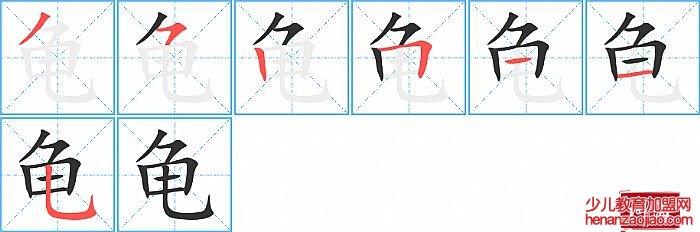 龟的笔顺、笔画