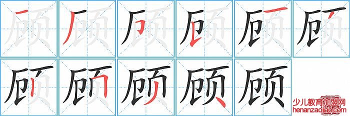 顾的笔顺、笔画