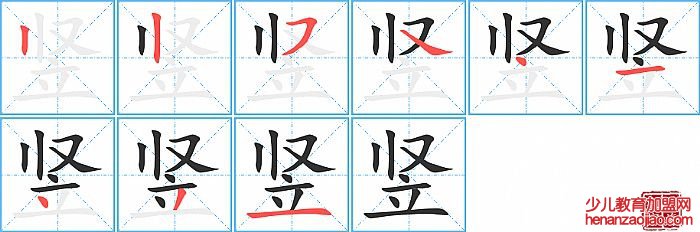 竖的笔顺、笔画