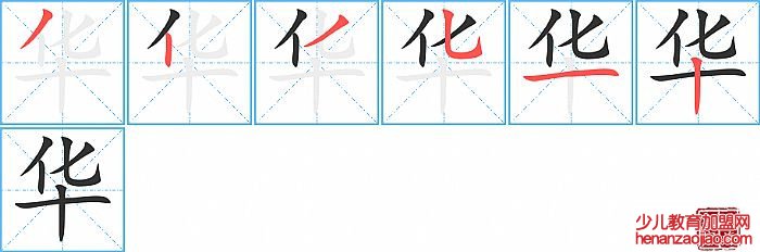 华的笔顺、笔画