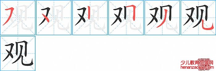 观的笔顺、笔画