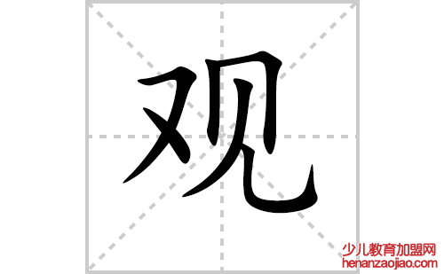 观的笔顺笔画怎么写(观的拼音、部首、解释及成语解读)