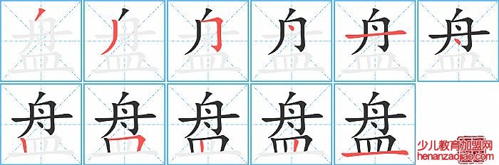 盘的笔顺、笔画