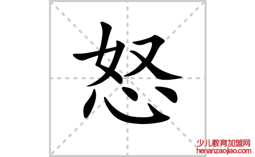 怒的笔顺笔画怎么写(怒的拼音、部首、解释及成语解读)
