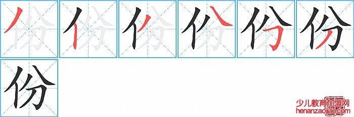 份的笔顺、笔画