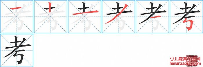 考的笔顺、笔画