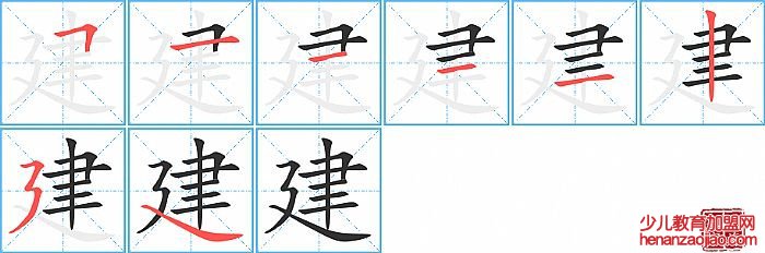建的笔顺、笔画