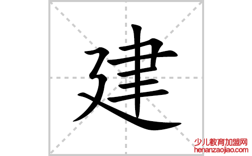 建的笔顺笔画怎么写(建的拼音、部首、解释及成语解读)