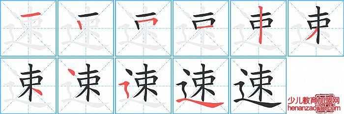 速的笔顺、笔画