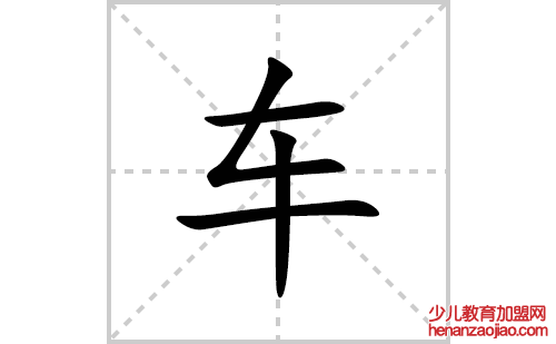 车的笔顺笔画怎么写(的拼音、部首、解释及成语解读)
