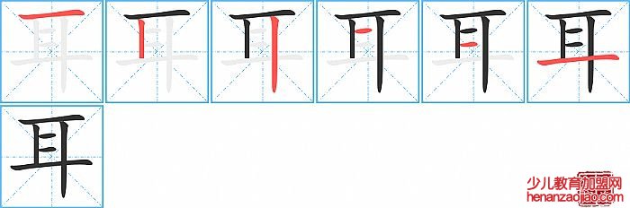 耳的笔顺、笔画