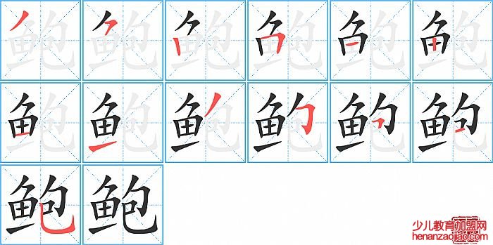 鲍的笔顺、笔画