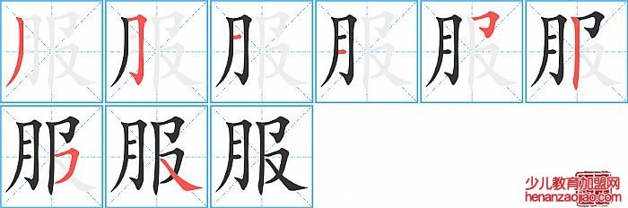 服的笔顺、笔画