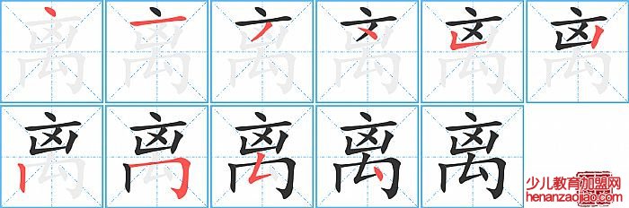 离的笔顺、笔画