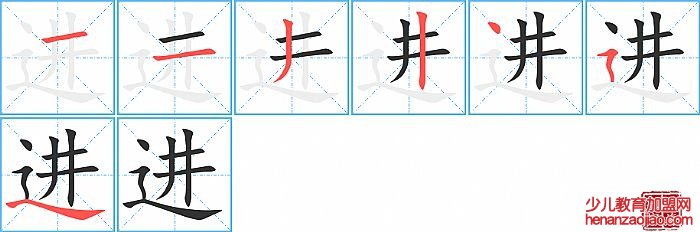 进的笔顺、笔画