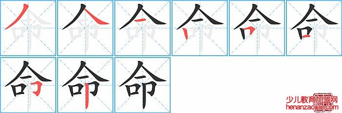 命的笔顺、笔画