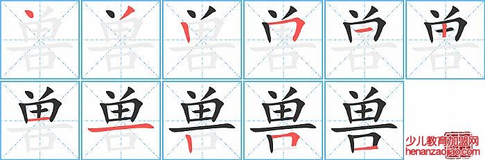 兽的笔顺、笔画