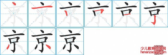 京的笔顺、笔画