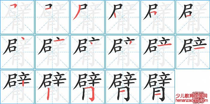 臂的笔顺、笔画