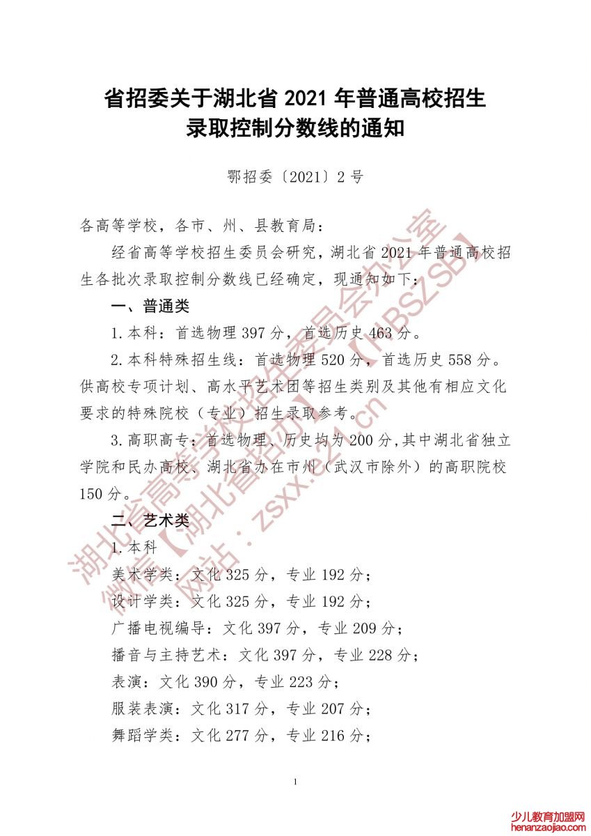 2022年湖北高考分数线一览表(物理类+历史类)