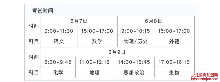 2022年河北高考时间安排,河北高考时间2022具体时间表