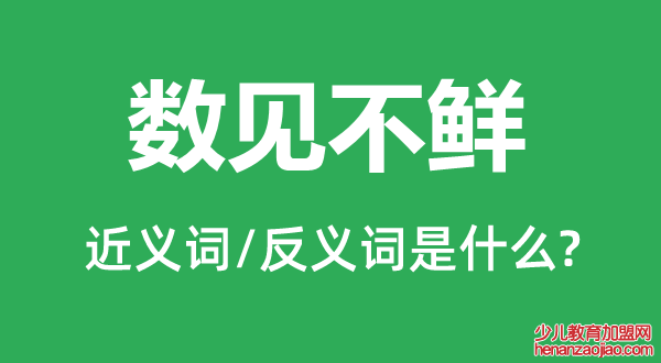 数见不鲜的近义词和反义词是什么,数见不鲜是什么意思