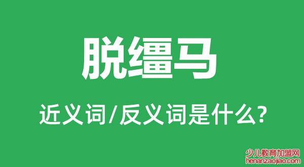 脱缰马的近义词和反义词是什么,脱缰马是什么意思