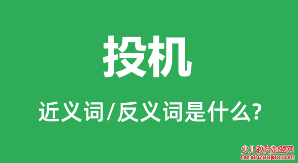 投机的近义词和反义词是什么,投机是什么意思