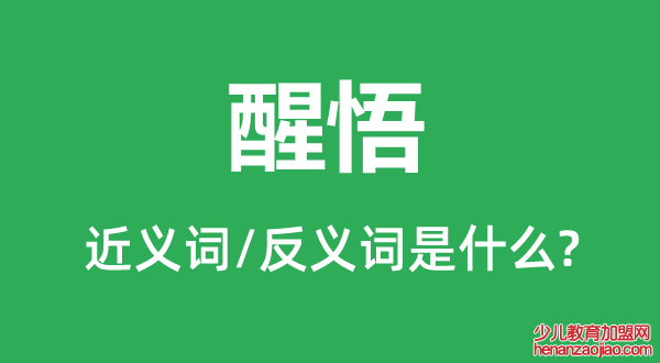 醒悟的近义词和反义词是什么,醒悟是什么意思