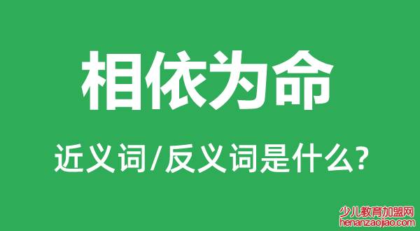 相依为命的近义词和反义词是什么,相依为命是什么意思
