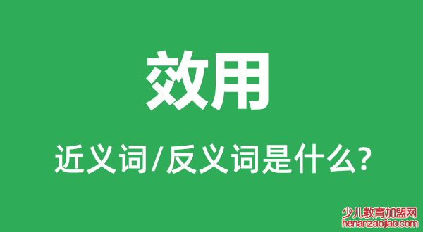 效用的近义词和反义词是什么,效用是什么意思