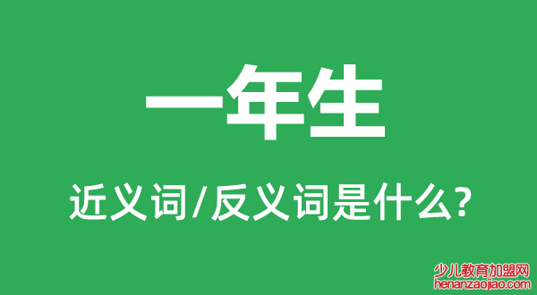 一年生的近义词和反义词是什么,一年生是什么意思