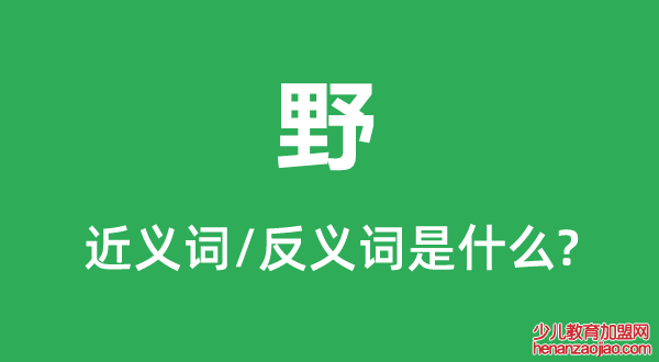 野的近义词和反义词是什么,野是什么意思