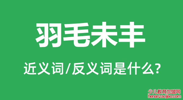 羽毛未丰的近义词和反义词是什么,羽毛未丰是什么意思