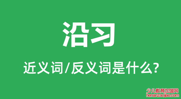 沿习的近义词和反义词是什么,沿习是什么意思