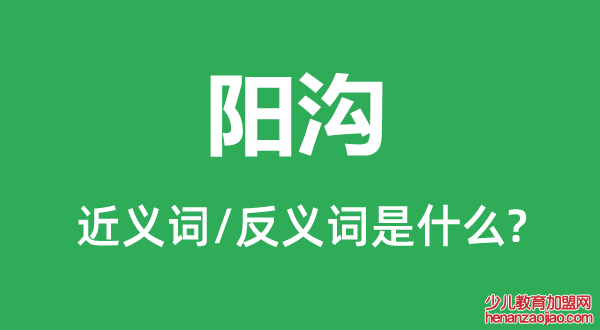 阳沟的近义词和反义词是什么,阳沟是什么意思