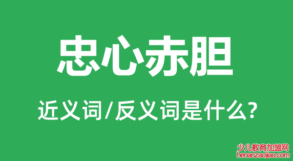 忠心赤胆的近义词和反义词是什么,忠心赤胆是什么意思